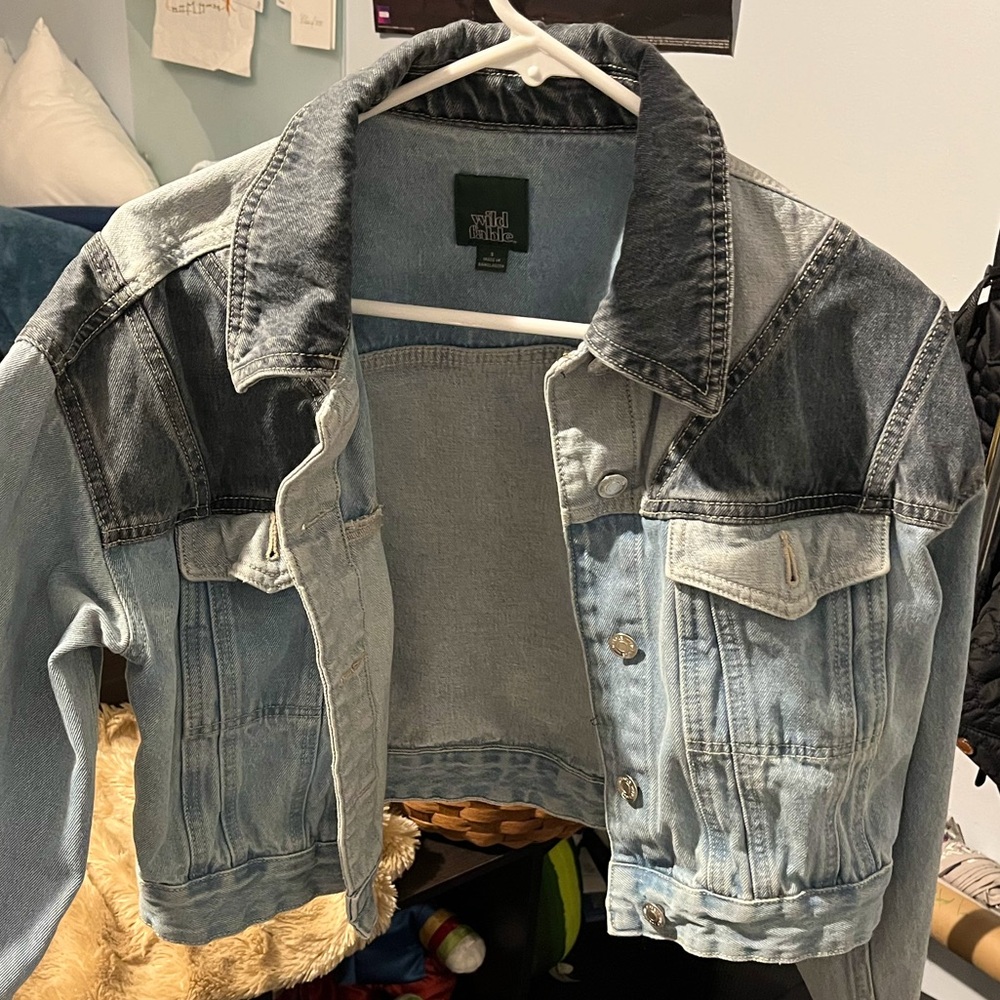 Wild Fable size S patchwork multicolor denim jacket
